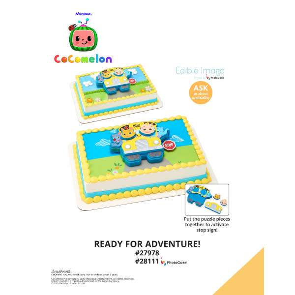 CoComelon™ Ready for Adventure! The Magic of Cakes® PhotoCake® Enhanced Background and Icing Page