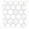 Concert White 10×10 Hexagon Mosaic Textured