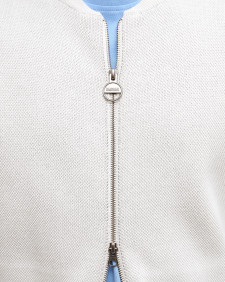Patrick Bomber Zip Through Cardigan Whisper White