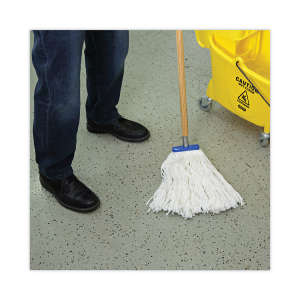 Boardwalk, Lie-Flat Rayon Cut-End Wet Mop Head with 1" Headband, 16 oz, White