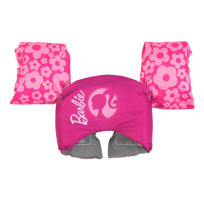 SwimWays Barbie Swim Trainer, US Coast Guard Approved Life Vest, Kids Swim Vest and Swimming Aid, Arm Floaties & Life Jackets for Kids 33-55 lbs