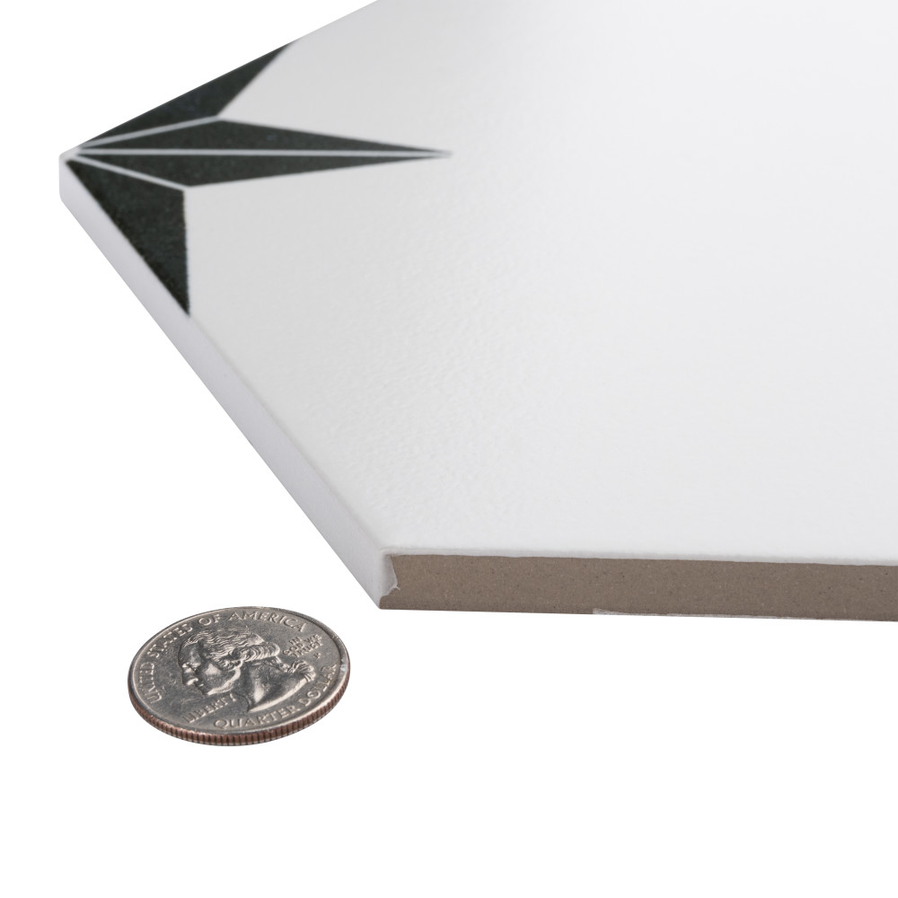 Stella Hex Nero 8-5/8 in. x 9-7/8 in. Porcelain Floor and Wall Tile