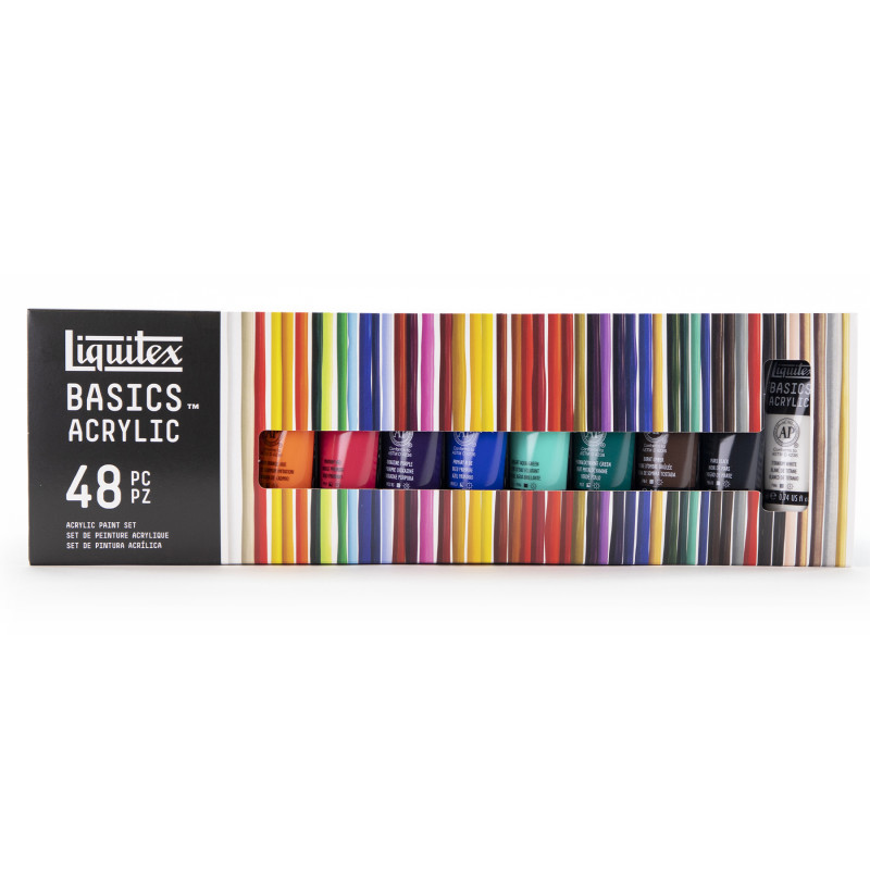 BASICS Acrylic Color, 22 mL Tubes, Assorted Colors, Set of 48
