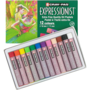 Cray-Pas Expressionist Oil Pastels, Assorted Colors, 12-Piece Set