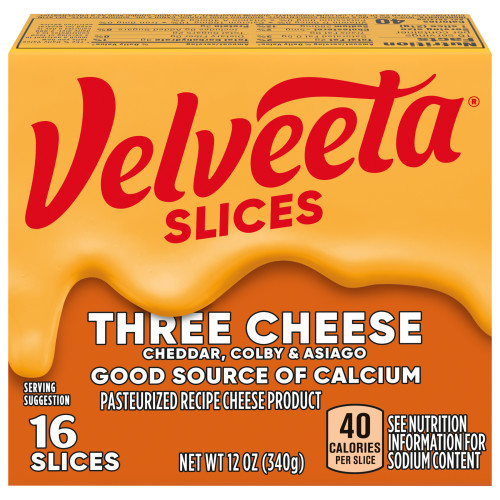 Velveeta Slices 3 Cheese 16 ct