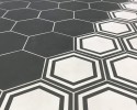Floor Collection Black Hex Deco 8x9 and Black Hex 8x9