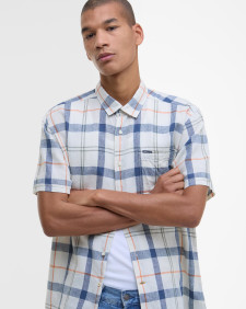 Croft Short-Sleeved Shirt Sea Haze Tartan