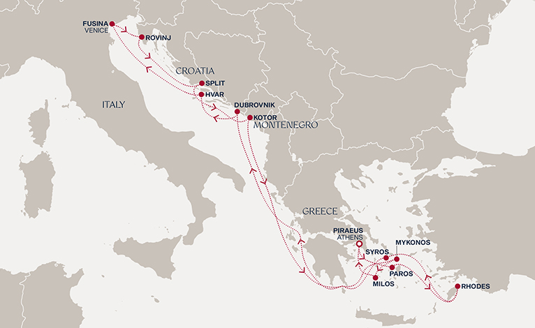 Itinerary map