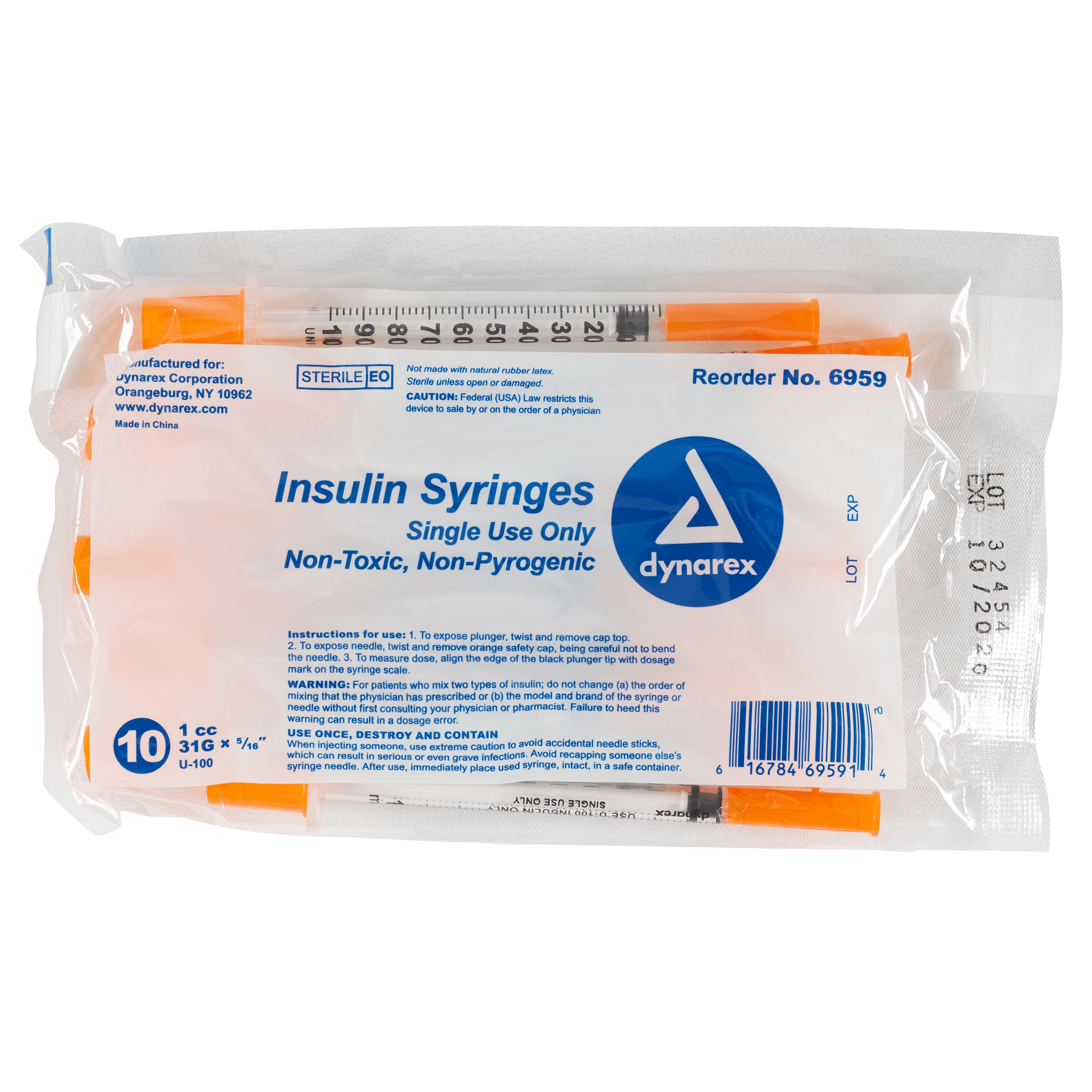 Insulin Syringe N/S - 1cc - 31G, 5/16