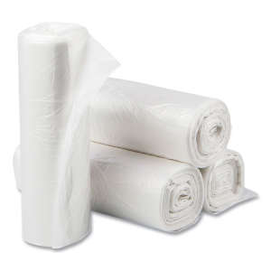 Inteplast,  HDPE Liner, 10 gal Capacity, 24 in Wide, 24 in High, 6 Microns Thick, White