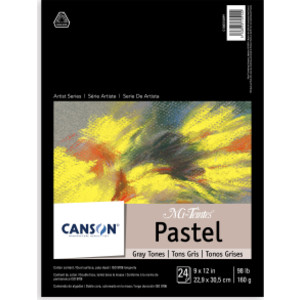 Artist Series Mi-Teintes Pastel Pad, Gray Tones, Foldover Binding, 24 Sheet, 9x12 inch, 1 Count