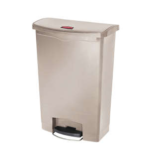 Rubbermaid Commercial, Streamline®, Step-On, 24 gal, Resin, Beige, Rectangle, Receptacle