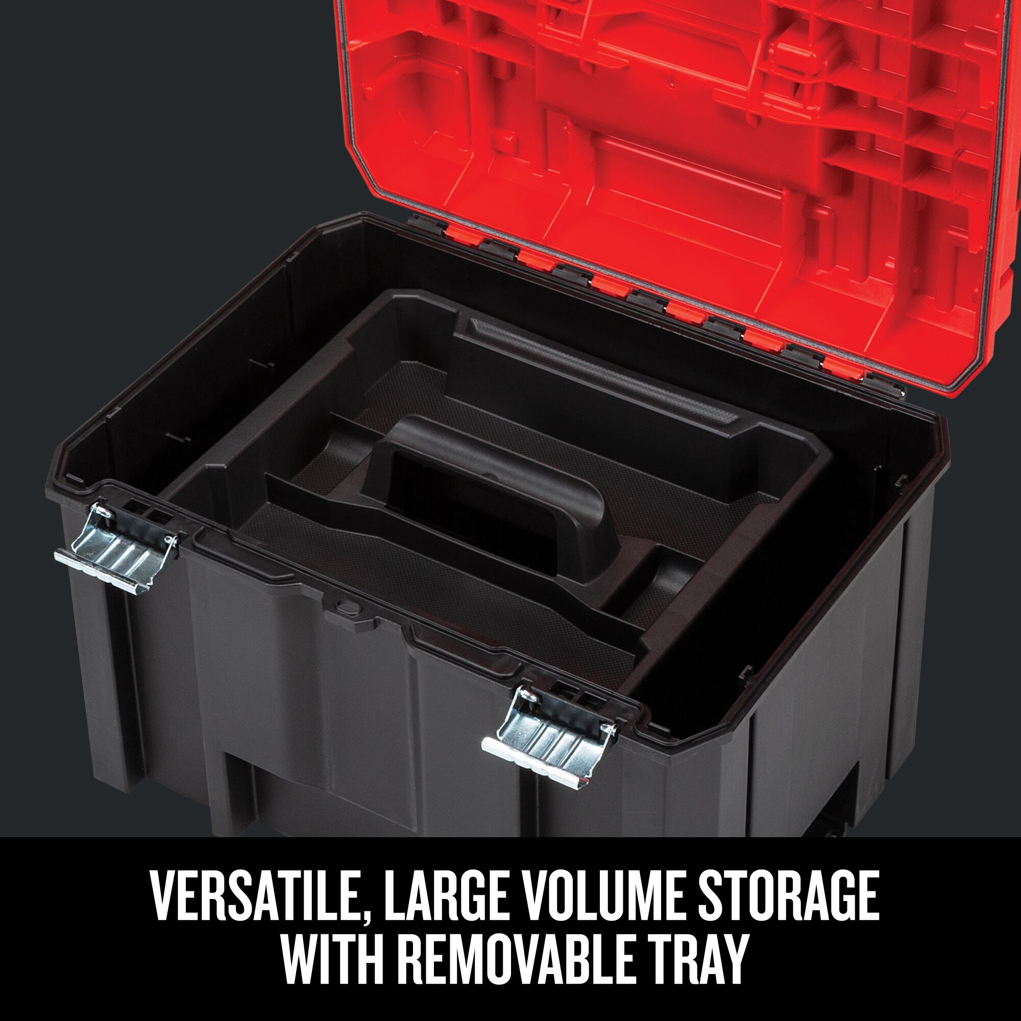 Graphic of CRAFTSMAN Storage: Versastack highlighting product features