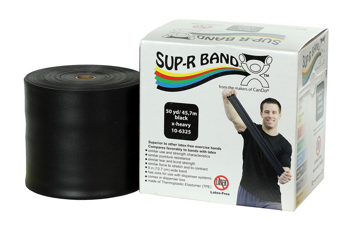Sup-R Band® Exercise Extra-Heavy Resistance Band, Black, 5 Inch x 50 Yard