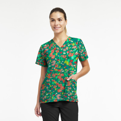 White Cross Women&#8216;s 3-Pocket V-Neck Scrub Top-White Cross