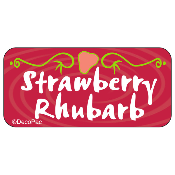 Strawberry Rhubarb Label PhotoCake® Edible Image® Merchandising Label