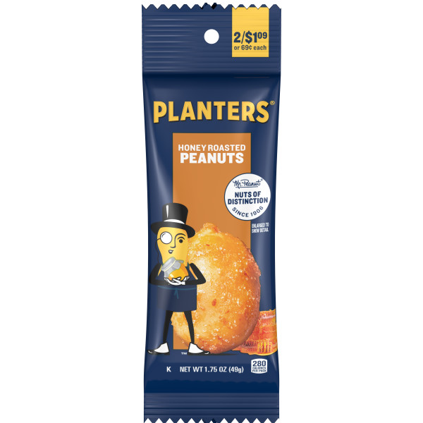 PLANTERS(r) Peanuts Honey Roasted Tube 1.75oz . C1CB - Front Center Inner Pack (Hi Res)