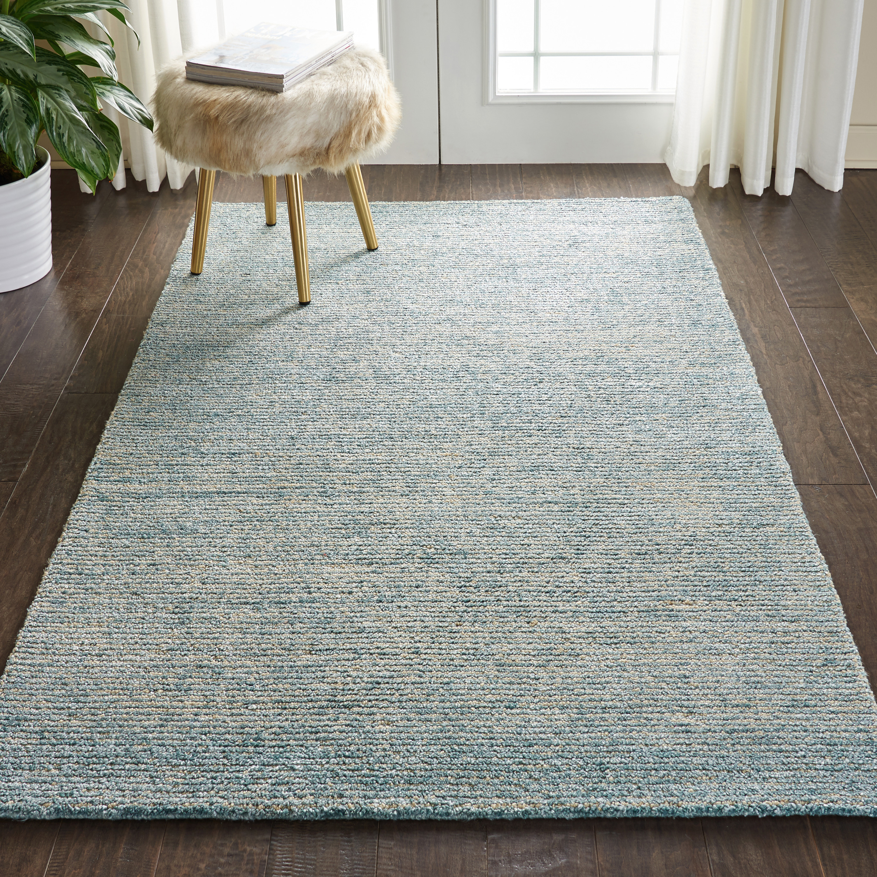 Nourison Weston 3'9" x 5'9" Seafoam Modern Indoor Rug