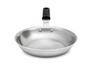 7-inch Tribute 3-ply fry pan with natural finish and silicone handle