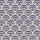 Purple fan-shaped motifs repeat across a beige textured background, forming staggered scalloped rows; each semicircle contains smaller arches and a tulip-like central element, resembling woven fabric.