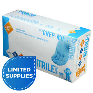 Supply Source, Safety Zone®, Medical Grade Gloves, Nitrile, 4.25 mil, Powder Free, M, Blue