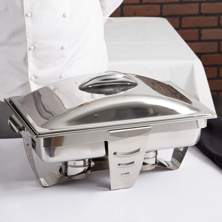 9-quart Maximillian Steel™ rectangular full-size chafer