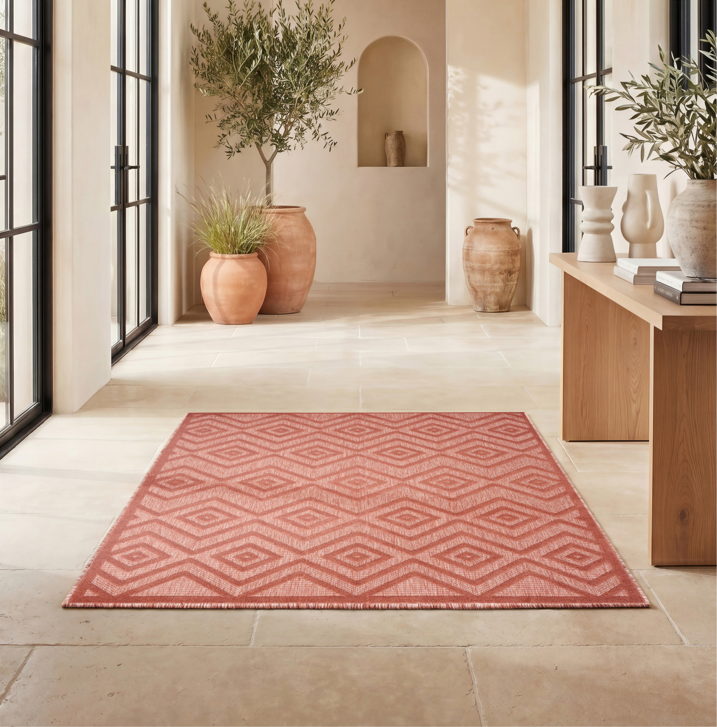 Nourison Versatile 6' x 9' Coral Orange Modern Rug