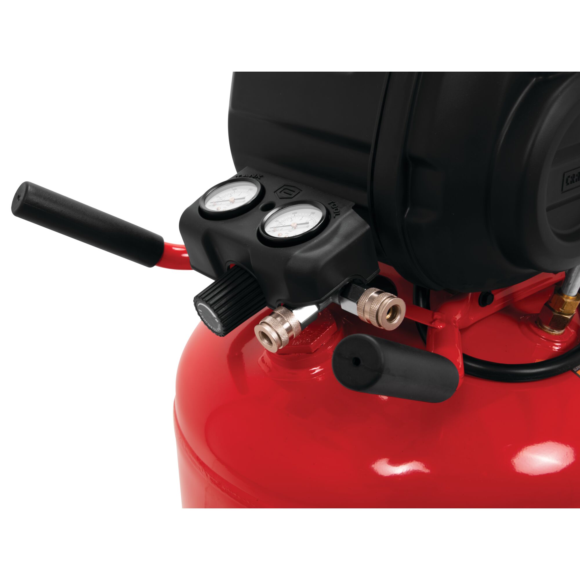 Plugs into standard 120 volt household outlet feature of 33 gallons 175 p s i oil free portable vertical air compressor.