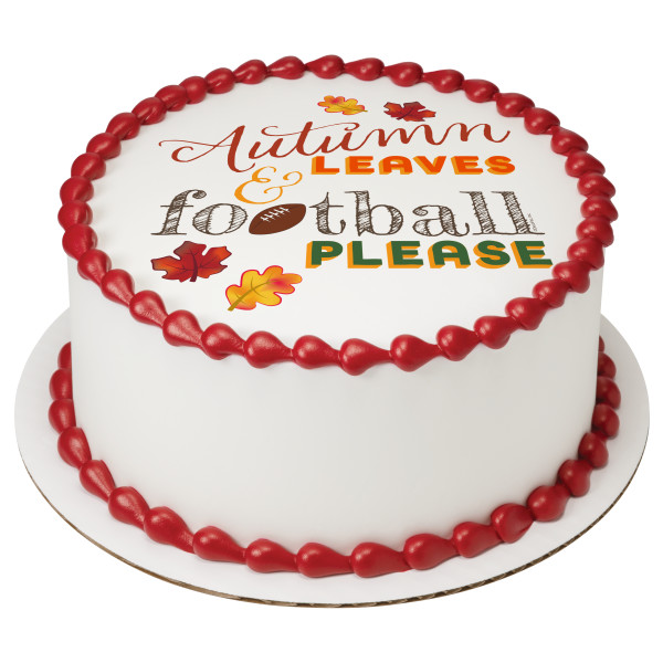 Autumn Leaves & Football Please PhotoCake® Edible Image®