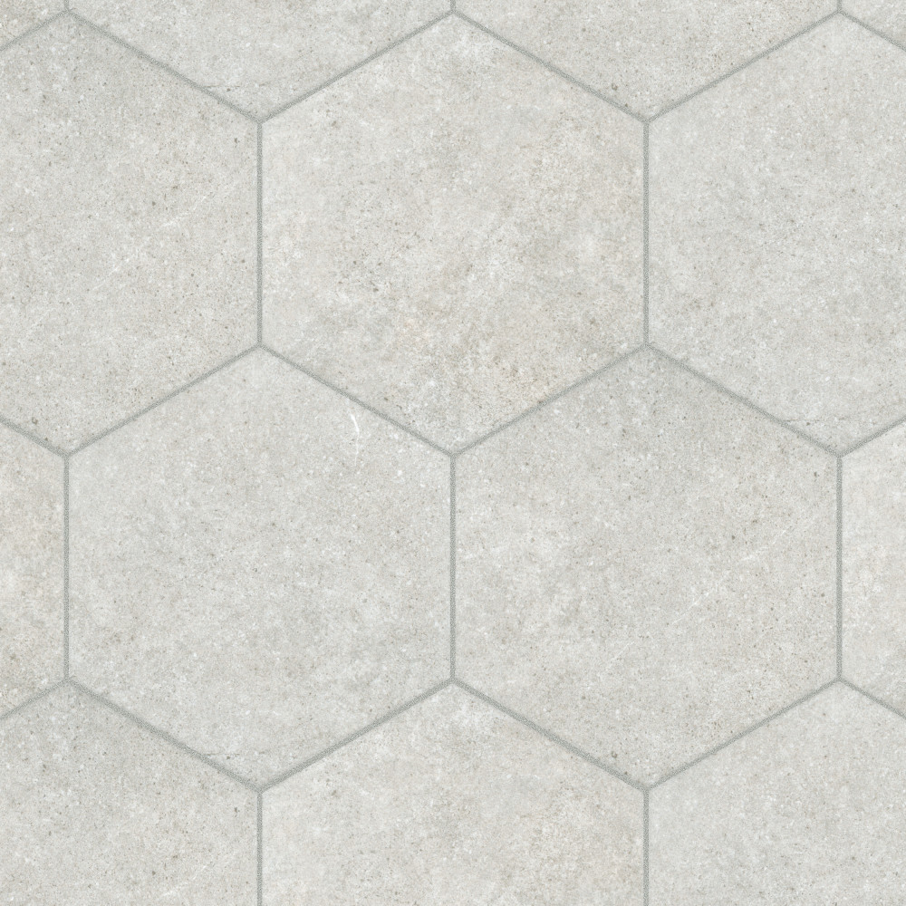 Traffic Hex Silver 8-5/8 in. x 9-7/8 in. Porcelain Floor and Wall Tile