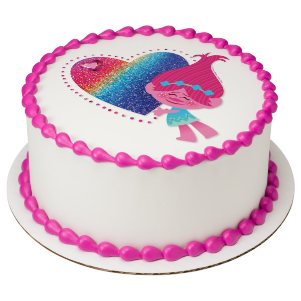 DreamWorks Trolls Sparkle Hearts PhotoCake® Edible Image®