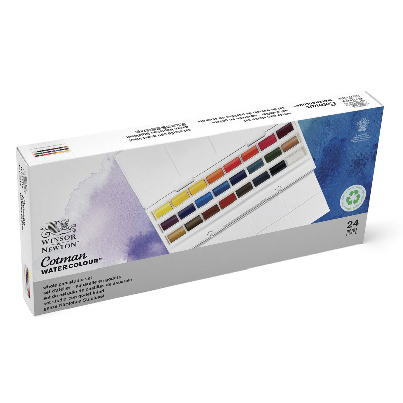 Cotman Watercolor Studio Set, 24 Whole Pan Colors