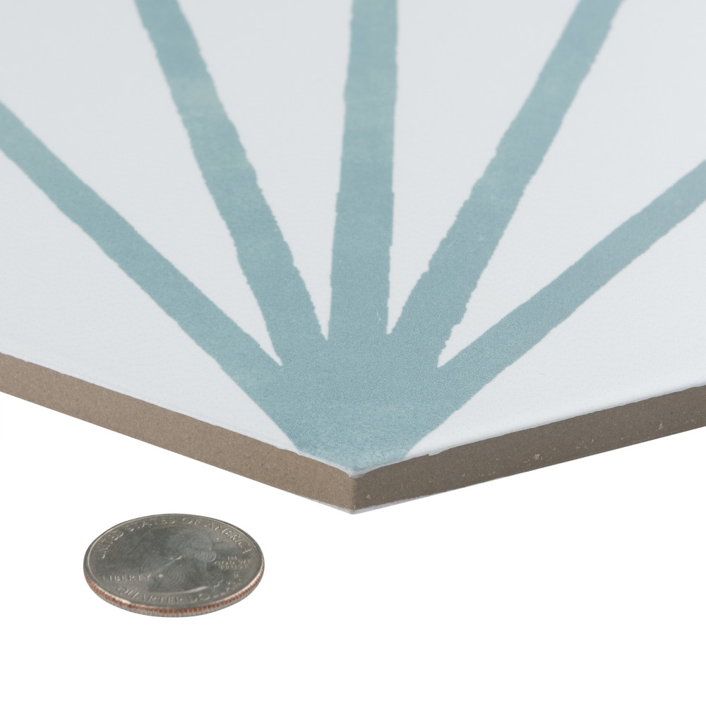 Sample – Horizon Dawn Hex Aguamarina Porcelain Floor and Wall Tile