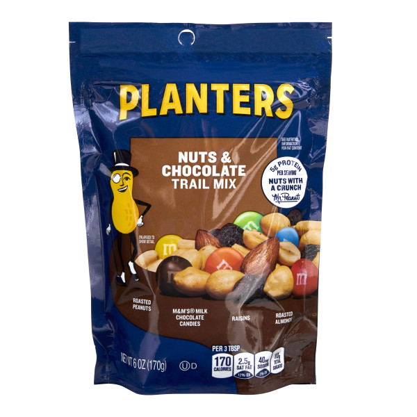 PLANTERS(r) Trail Mix Nuts & Chocolate 12/6oz . C1CB - Front Center Inner Pack (Hi Res)