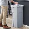 Rubbermaid Commercial, Untouchable®, 23gal, Resin, Gray, Square, Receptacle