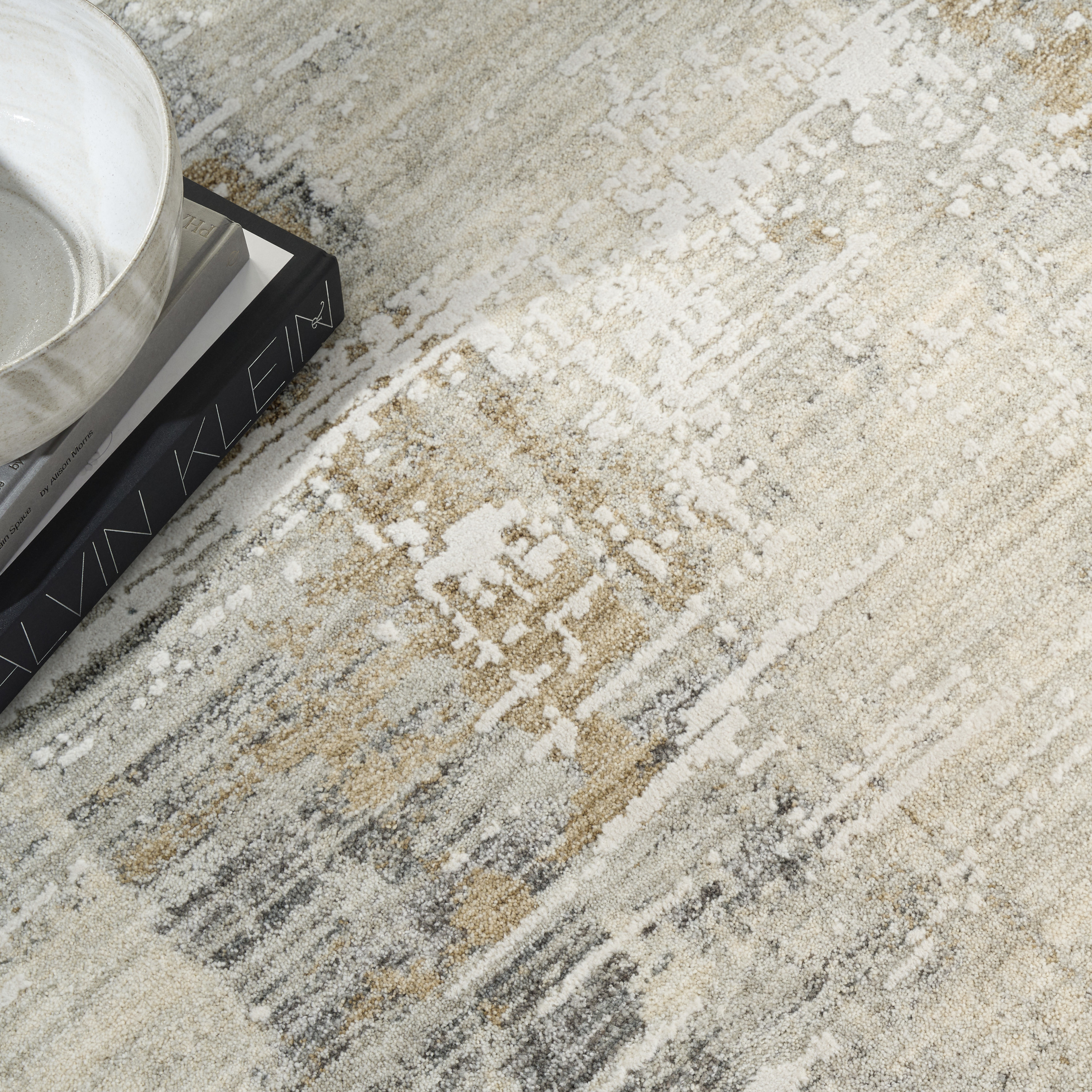 Calvin Klein CK078 Summit 7'10" x 10'2" Ivory Multicolor Modern Indoor Rug