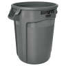 Rubbermaid Commercial, VENTED BRUTE®, 32 gal, Resin, Gray, Round, Receptacle