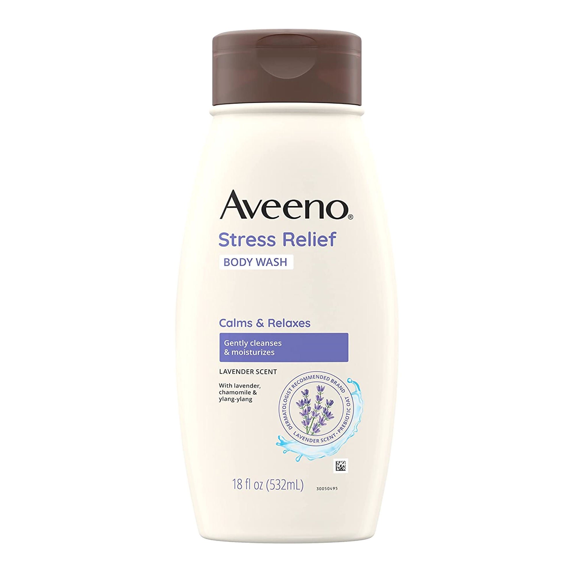 Aveeno® Stress Relief Body Wash Lavender, 18-ounce Bottle