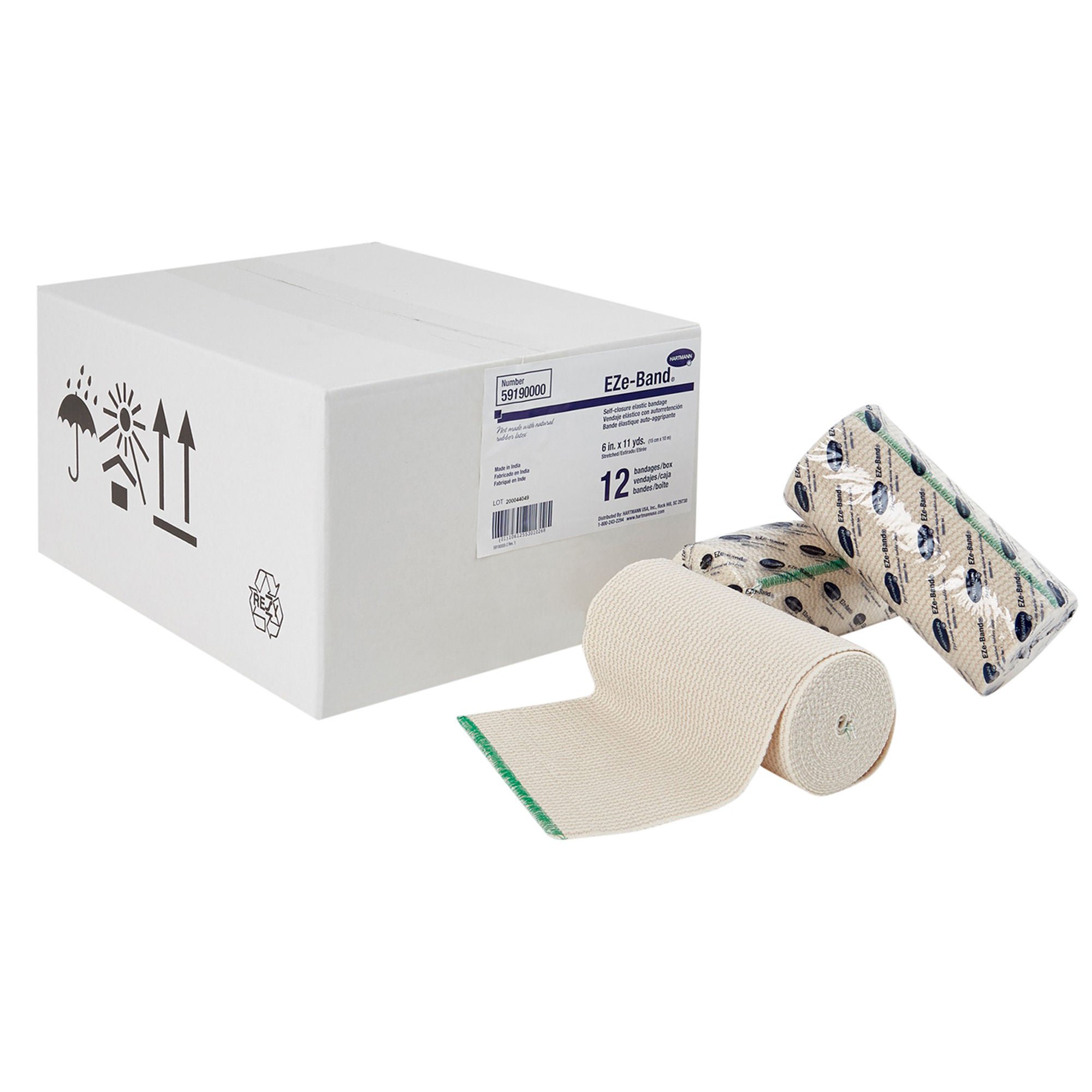 EZe-Band® LF Double hook-and-loop closure Elastic Bandage, 6 Inch x 11 Yard