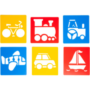 Transportation Stencils, Plastic, 6 Count