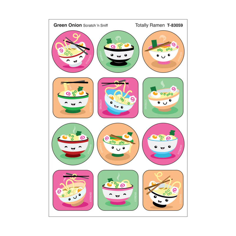 Totally Ramen, Green Onion Scent Scratch 'n Sniff Stinky Stickers®, Pack of 48