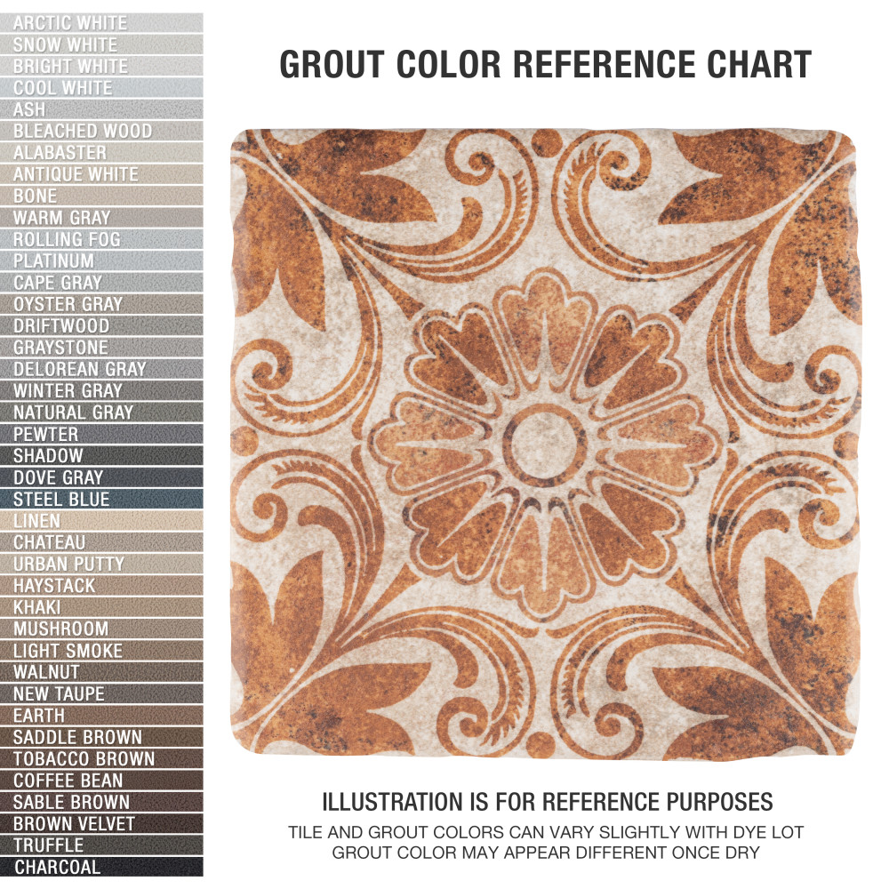 Costa Arena Decor Dahlia 7-3/4 in. x 7-3/4 in. Ceramic Floor and Wall Tile