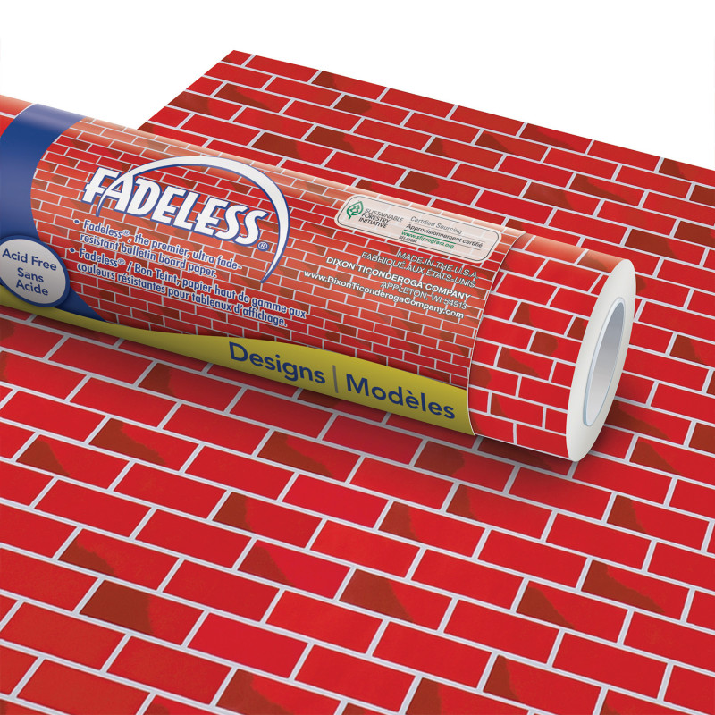 Bulletin Board Art Paper, Tu-Tone™ Brick, 48" x 50', 1 Roll