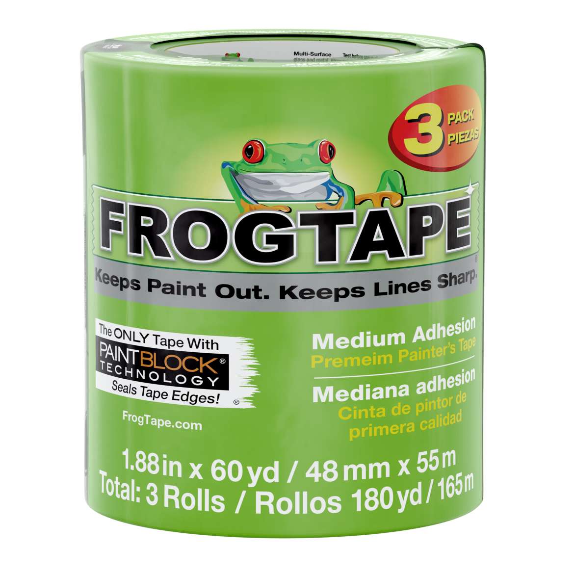 FrogTape® Multi-Surface Painter's Tape - Green, 3 pk, 1.88 in. x 60 yd.