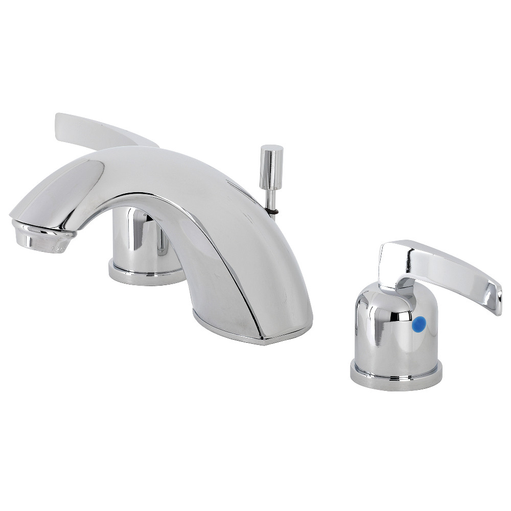 Two-Handle 3-Hole Deck Mount Widespread Bathroom Faucet with Pop-Up Drain, Polished Chrome with 2 Finish Options