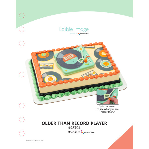 Older Than Record Player The Magic of Cakes® PhotoCake® Enhanced Background Page