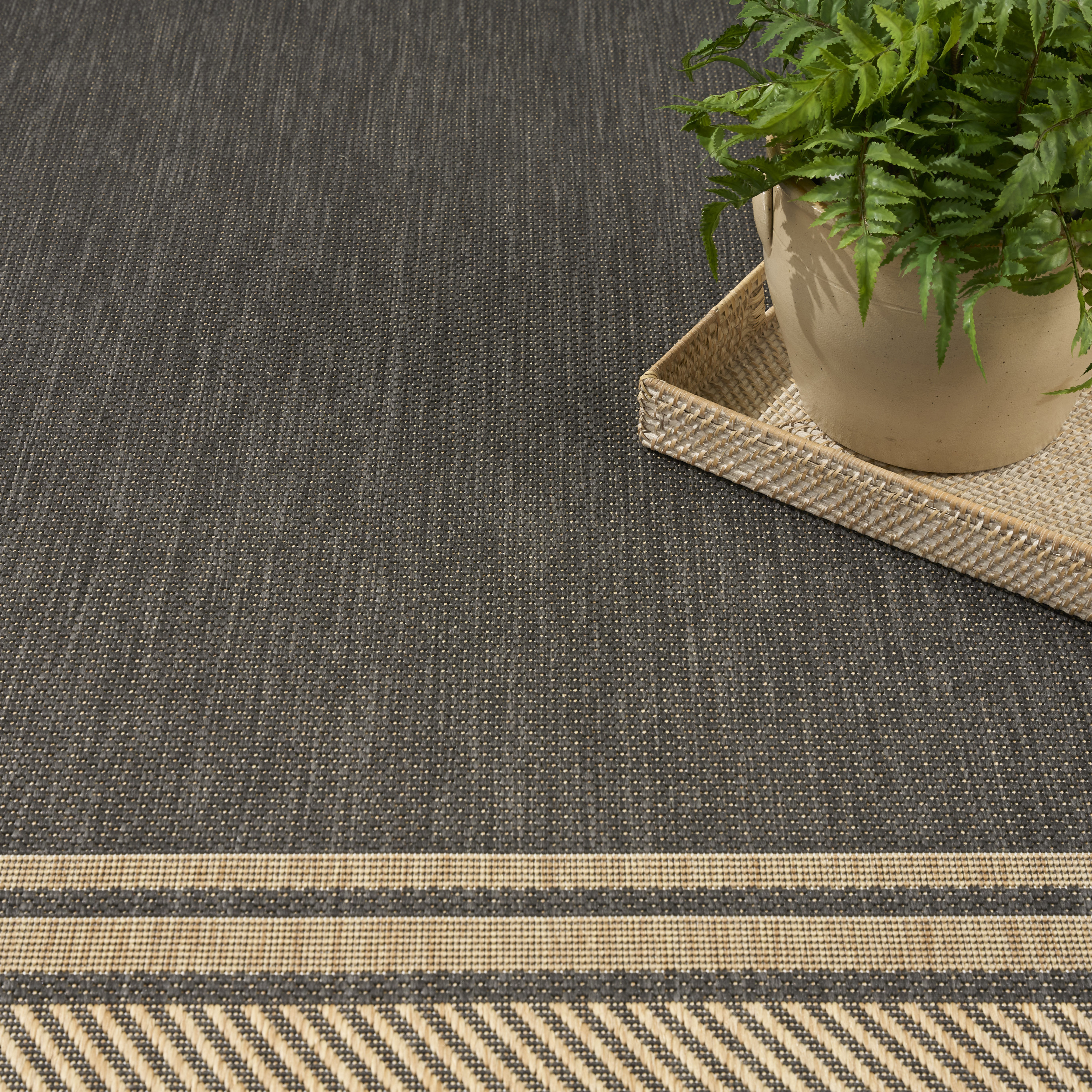 Nourison Horizon Indoor/Outdoor 8' x 10' Charcoal Modern Rug
