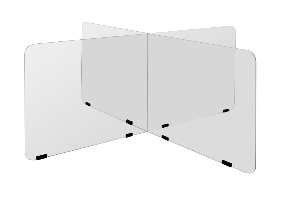 48-inch x 23-1/2-inch acrylic table safety guard for round table