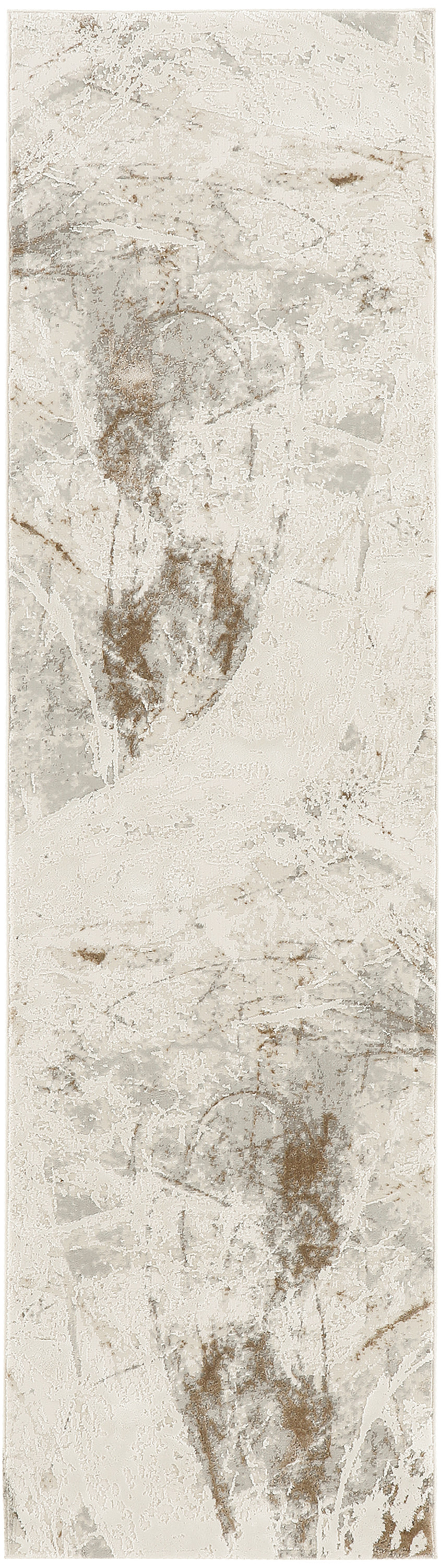 Nourison Desire 2'3" x 7'6" Cream Grey Modern Indoor Rug