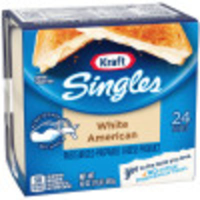 Kraft Singles White American Cheese Slices 16 oz Package (24 Slices)